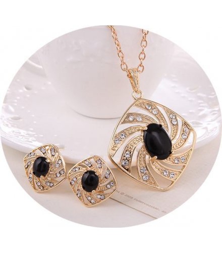 SET289 - Black Gemstone Jewelery Set
